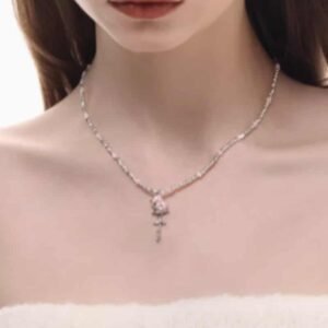 Spring And Summer Bead Color Matching Necklace Collarbone Chain For Women