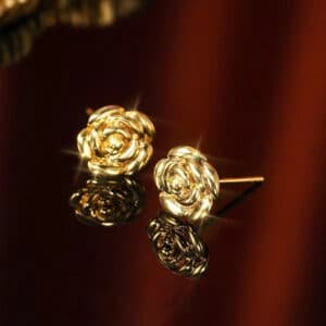 Light Luxury Drainage Three-dimensional Flower Earrings