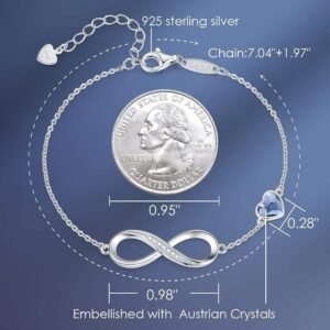 Infinite Eternal 8-word Classic S925 Sterling Silver Bracelet For Women