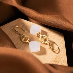 Hollow Personality Geometric Earrings S925 Sterling Silver Gold Plated