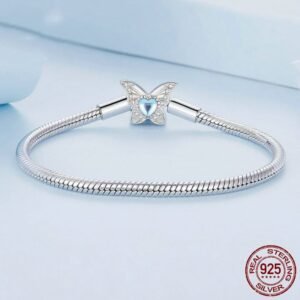 Silver Moonstone Butterfly Delicate Girl Sense Snake Bone Bracelet