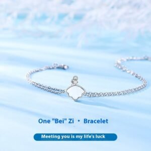 Women's 925 Silver White Beimu Double Layer Bracelet
